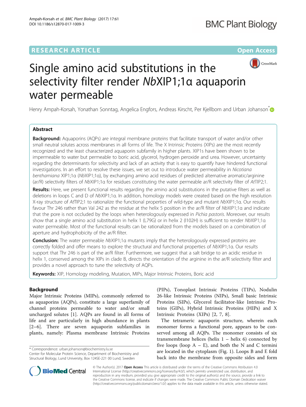 Single Amino Acid Substitutions in the Selectivity Filter