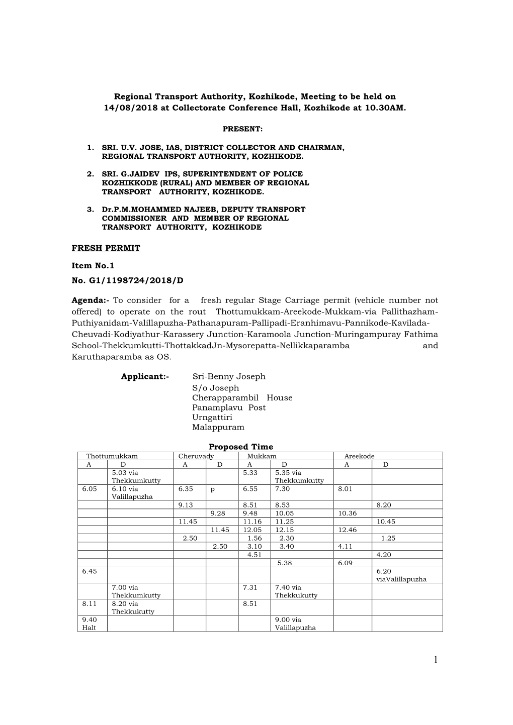 Agenda RTA Meeting 2Nd 14-08-2018