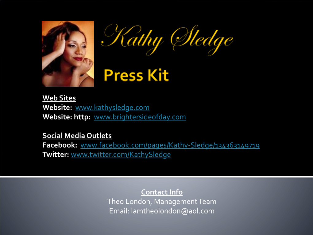 Kathy Sledge Press