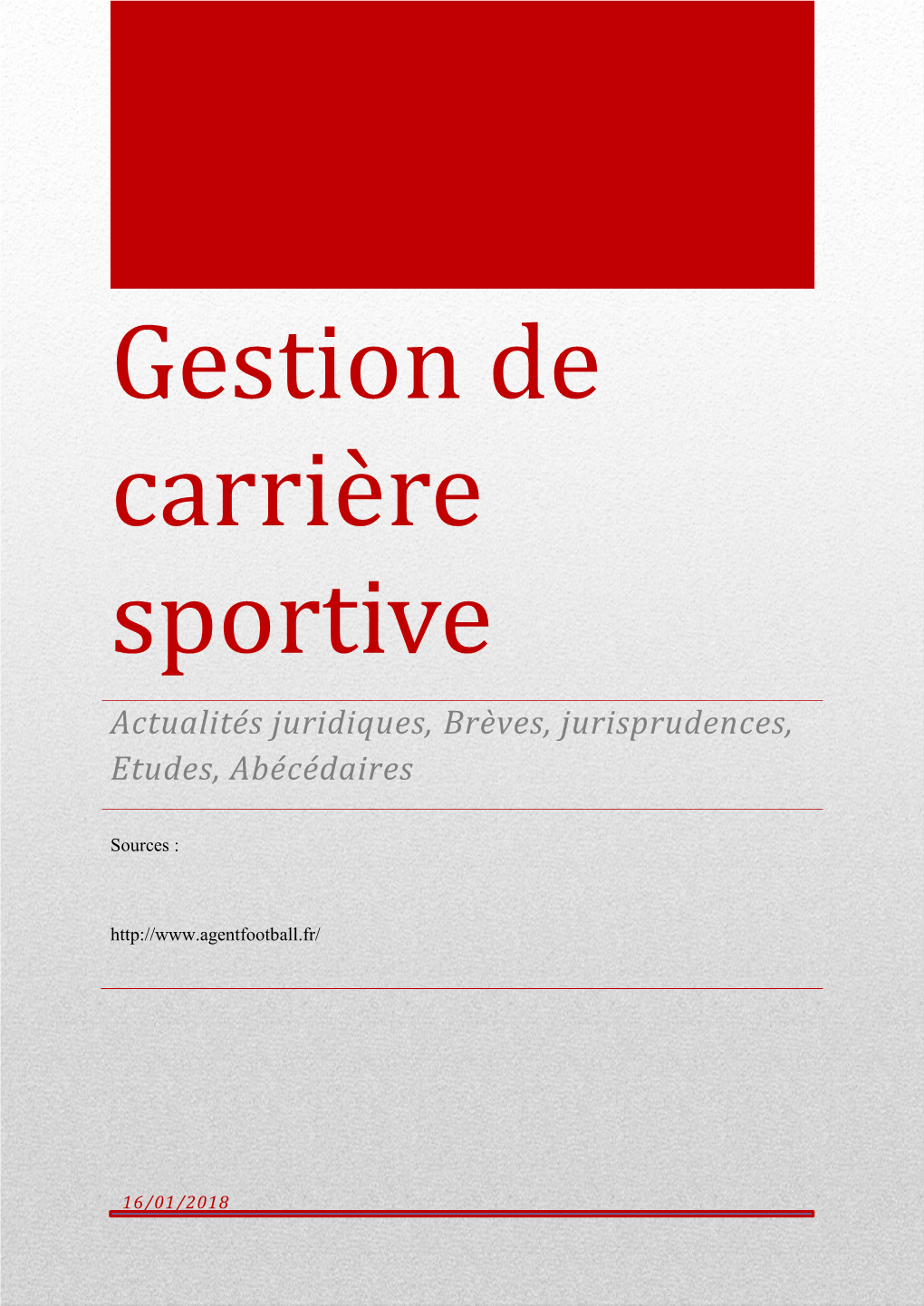 Gestion De Carrière Sportive