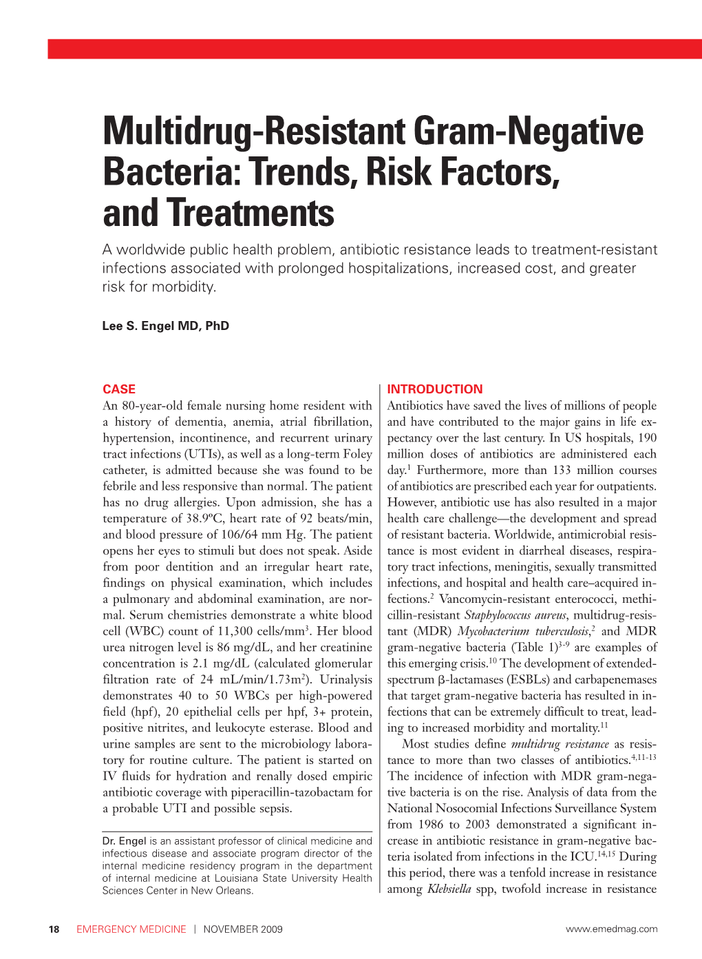 Multidrug-Resistant Gram-Negative Bacteria