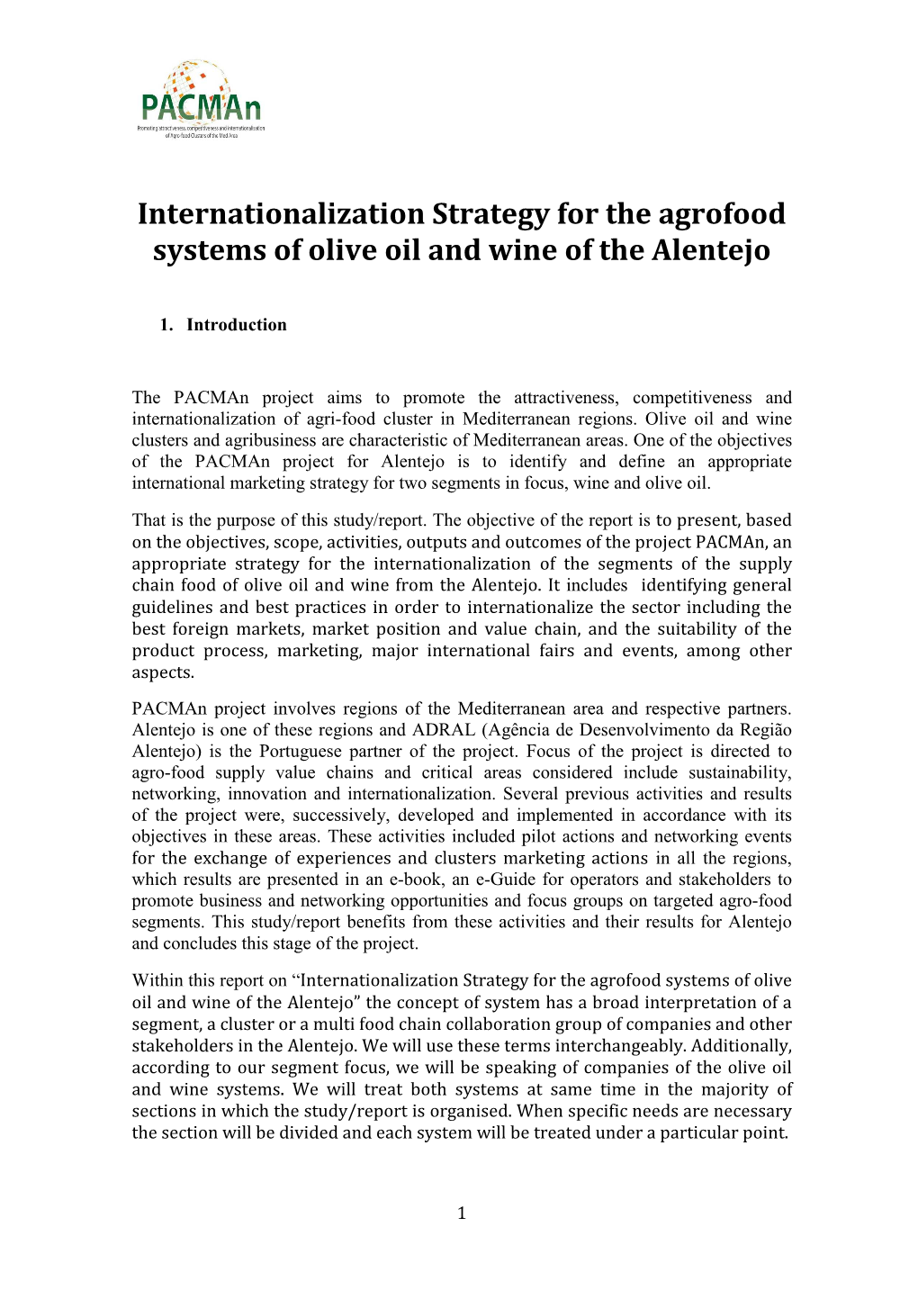 Internationalization Strategy for Olive Oil and Wine Agro-Systems of the Alentejo Region of Portugal