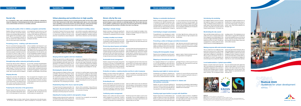 Rostock 2025 Guidelines for Urban Development