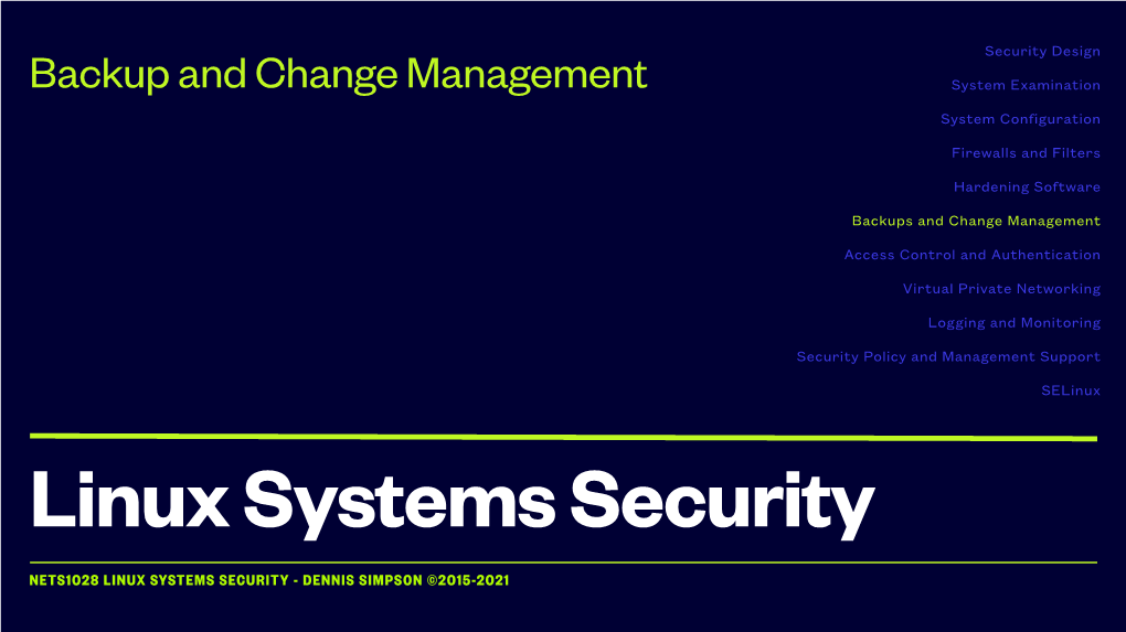 NETS1028 06 Backup and Change Mgmt