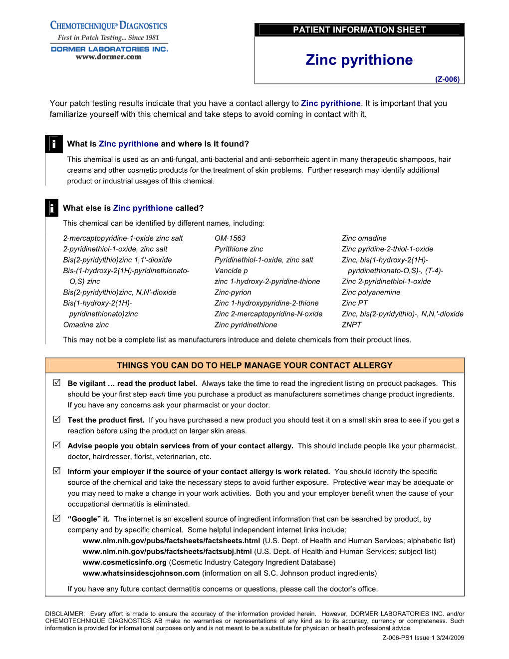 Zinc Pyrithione