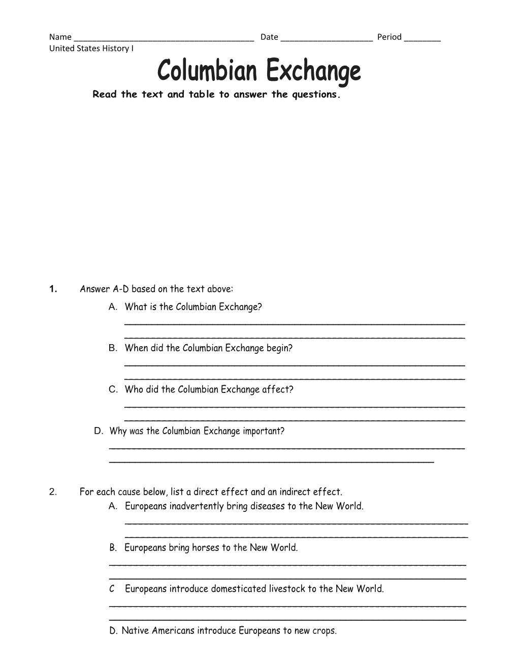 Read the Text and Table to Answer the Questions