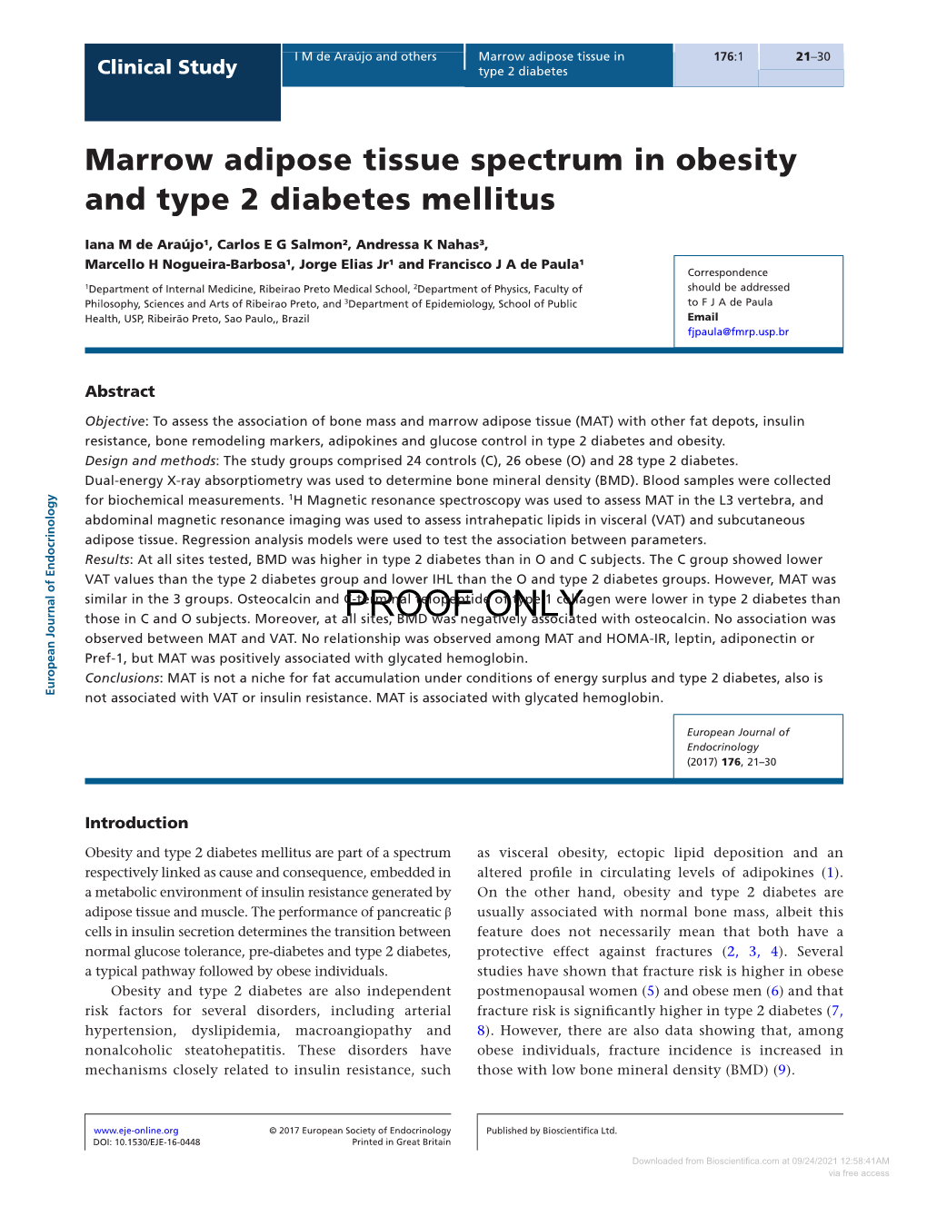 Marrow Adipose Tissue Spectrum in Obesity and Type 2 Diabetes Mellitus
