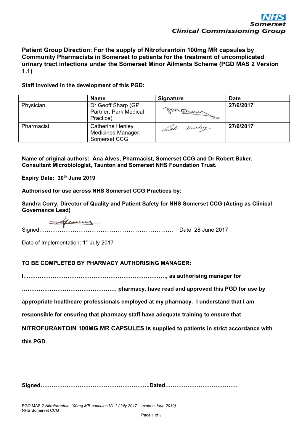 PATIENT GROUP DIRECTION for the ADMINISTRATION of LIVE ATTENUATED MEASLES, MUMPS and RUBELLA