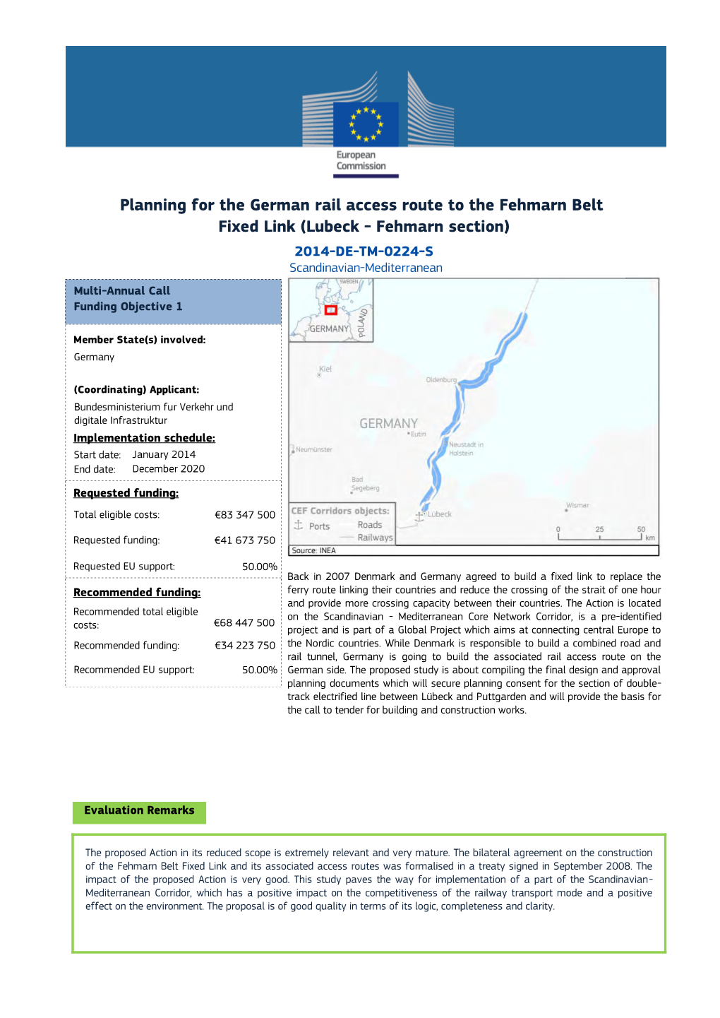 Planning for the German Rail Access Route to the Fehmarn Belt Fixed Link