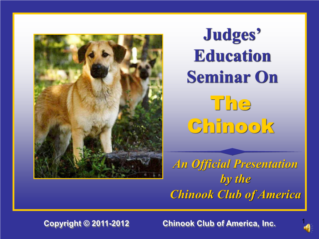 The Chinook Club of America