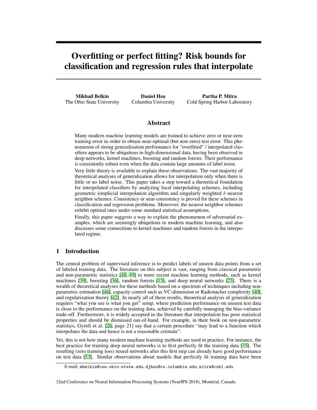 Risk Bounds for Classification and Regression Rules That Interpolate