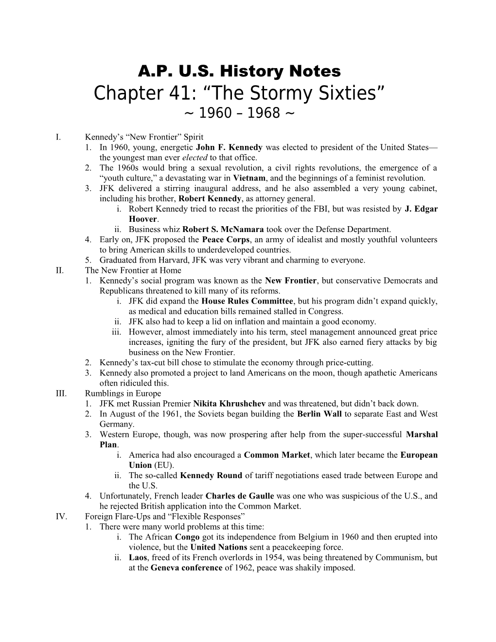 Chapter 41 History Notes