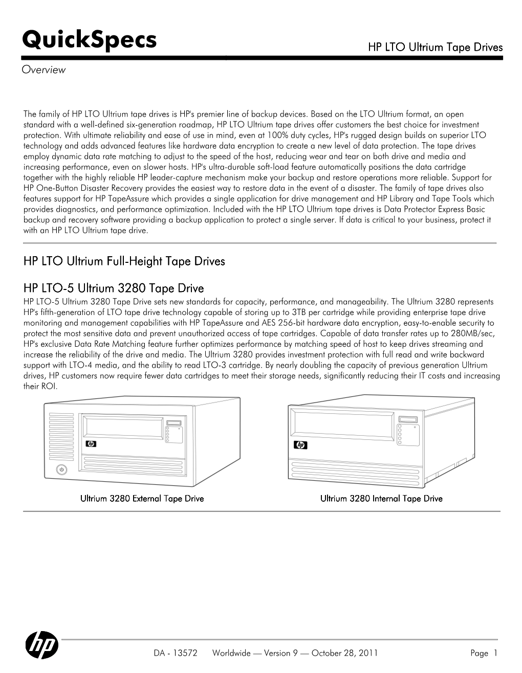 HP LTO Ultrium Tape Drives Overview