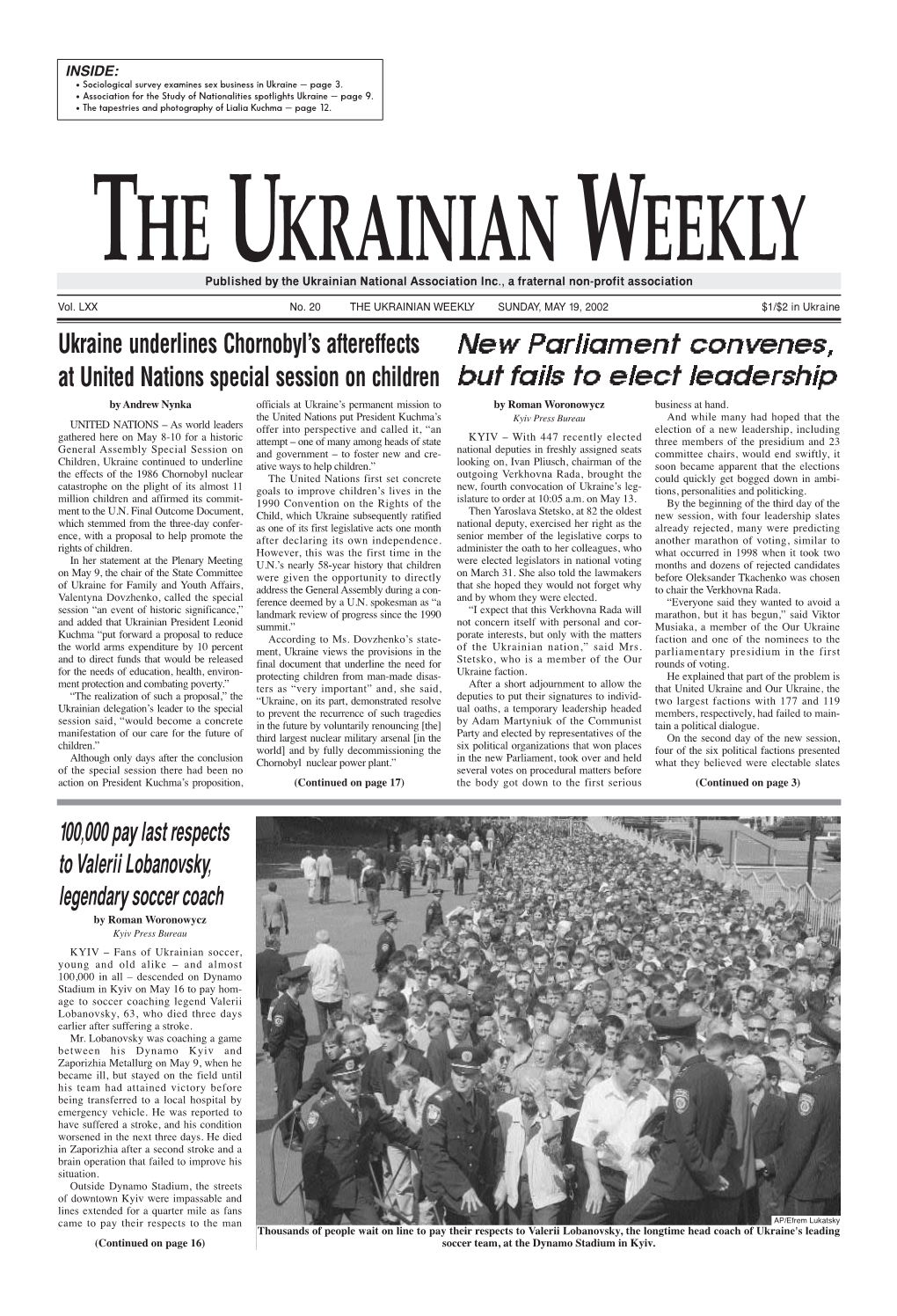 The Ukrainian Weekly 2002, No.20