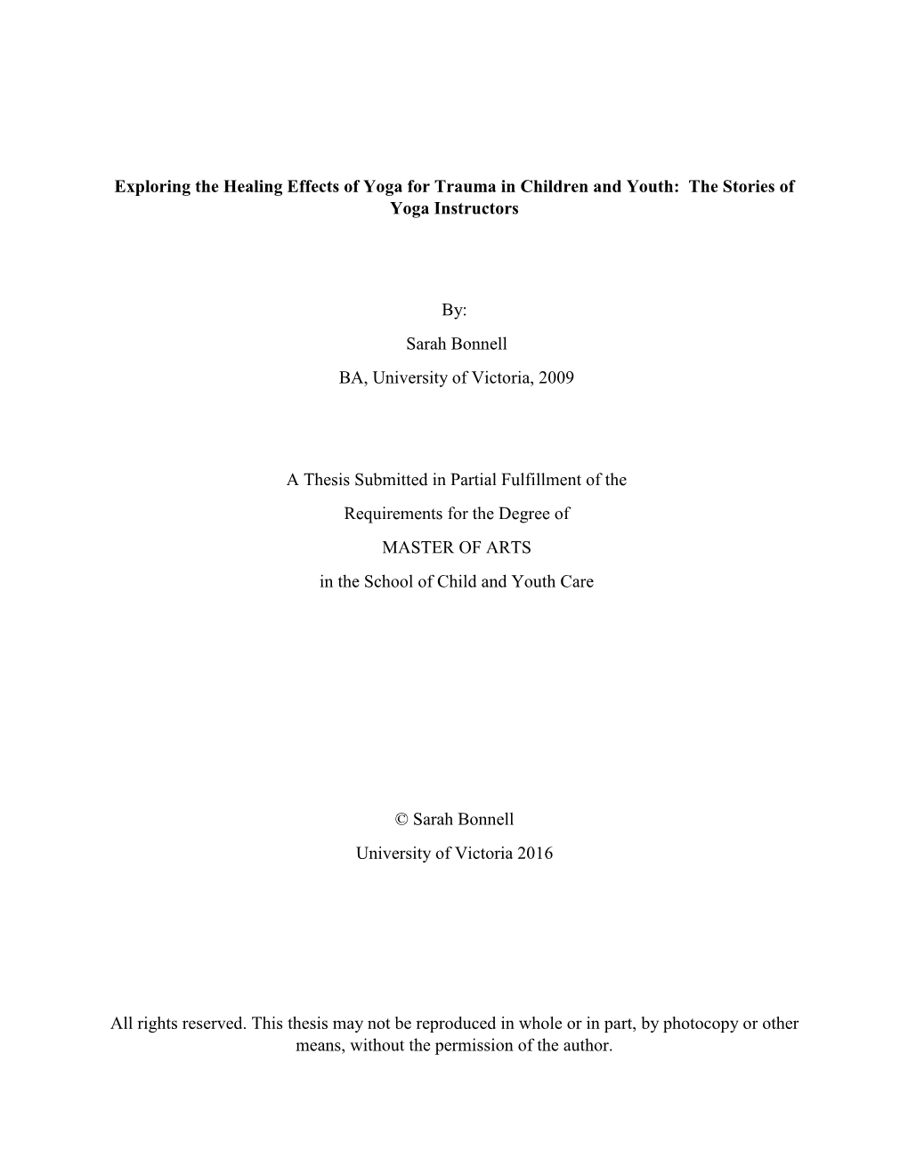 Exploring the Healing Effects of Yoga for Trauma in Children and Youth: the Stories of Yoga Instructors