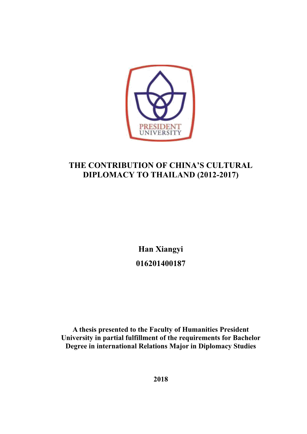 The Contribution of China's Cultural Diplomacy To