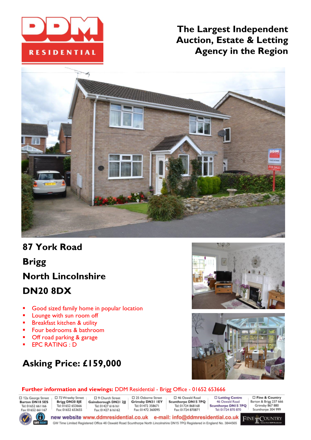 87 York Road Brigg North Lincolnshire DN20 8DX Asking Price