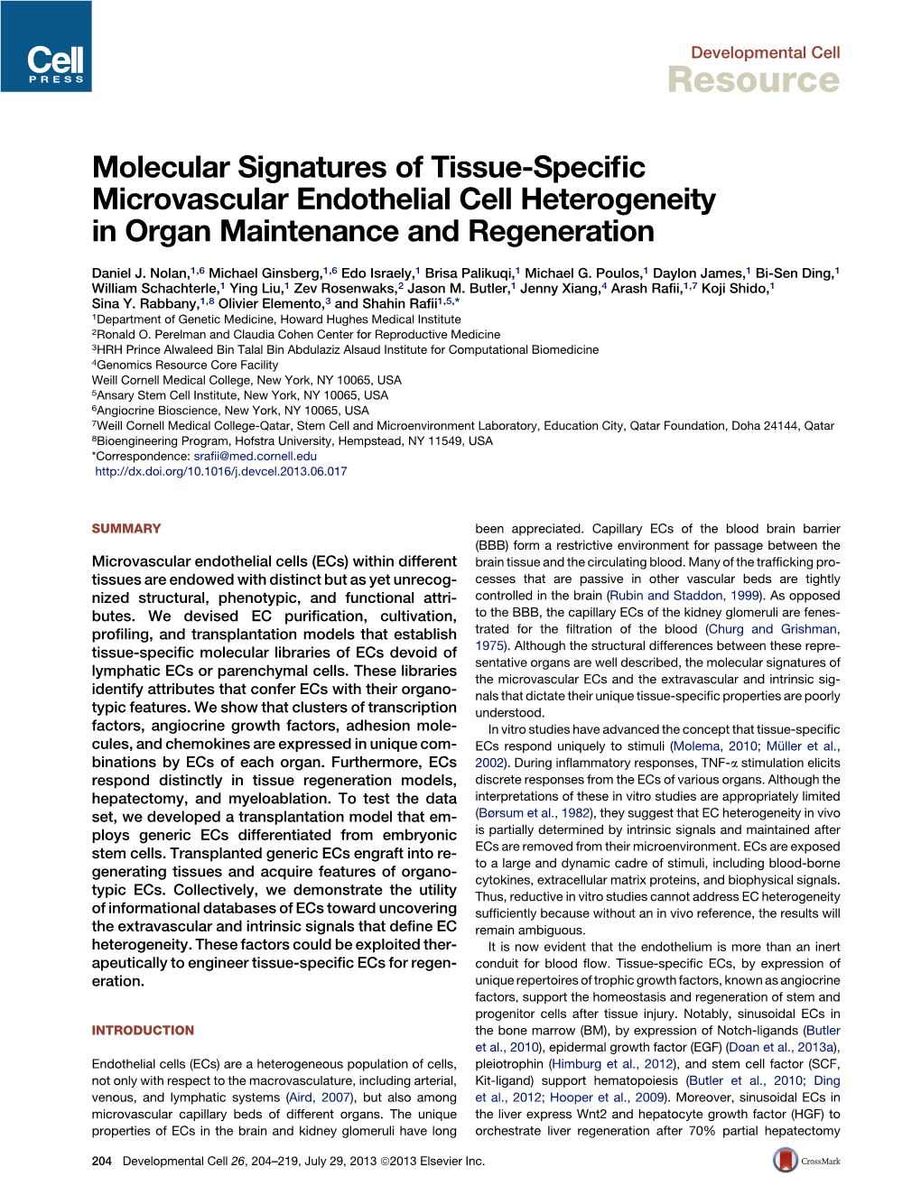 Molecular Signatures of Tissue-Specific