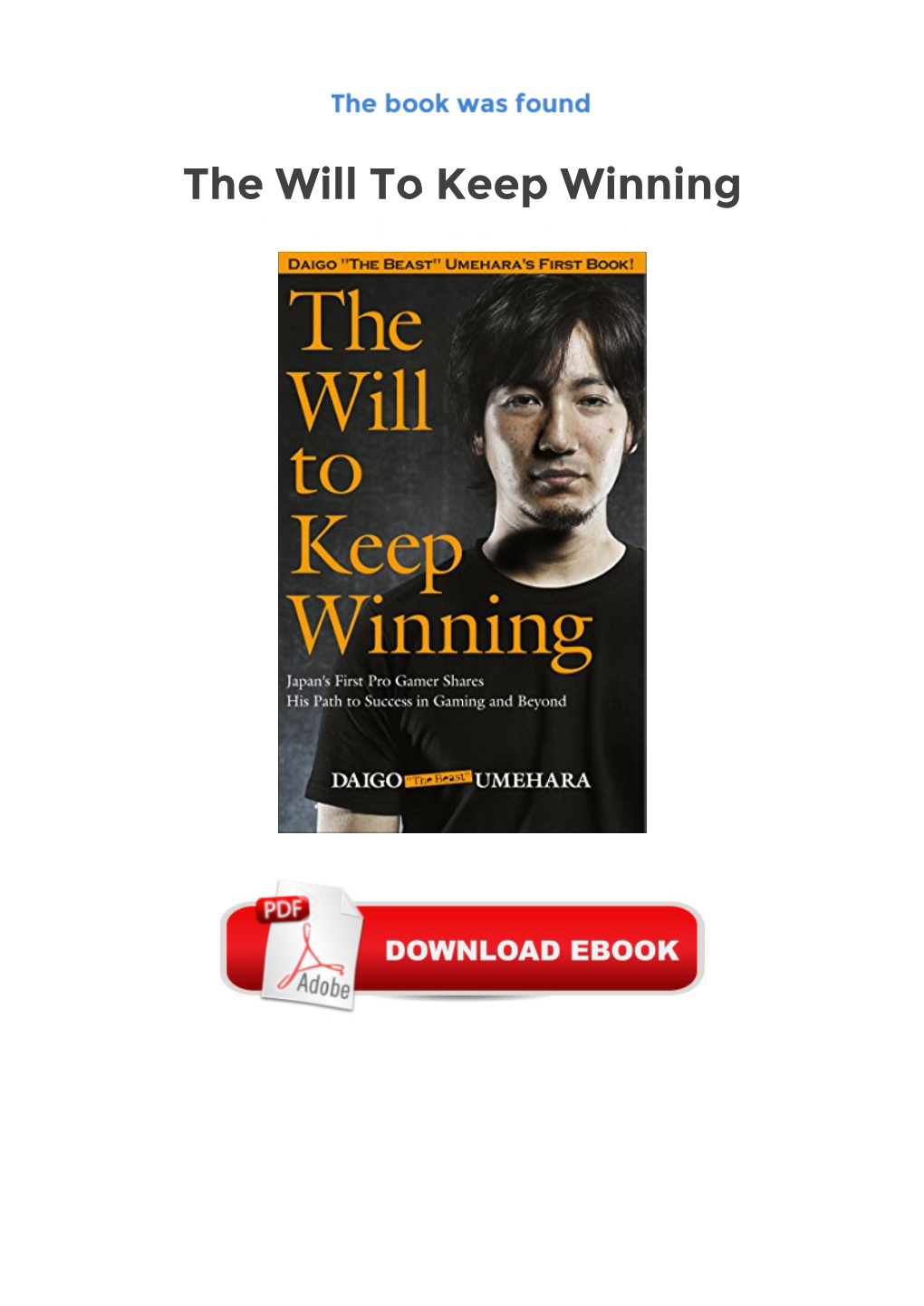 The Will to Keep Winning Download Free (EPUB, PDF)