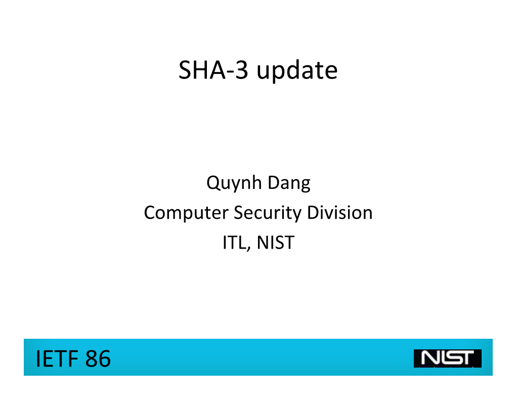 SHA-3 Update