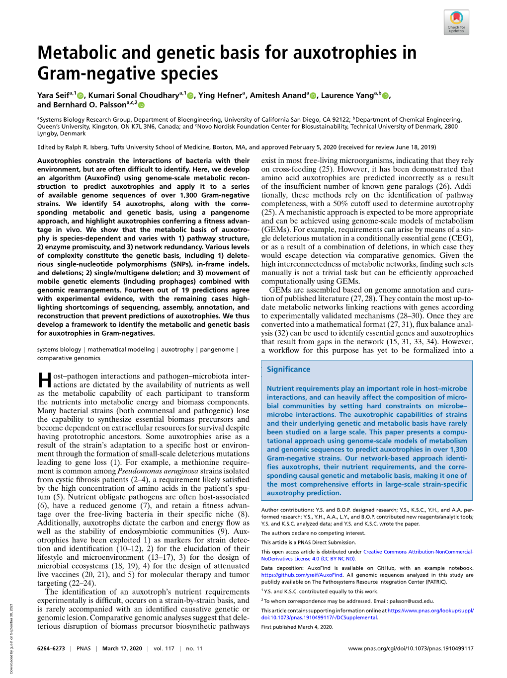 Metabolic and Genetic Basis for Auxotrophies in Gram-Negative Species