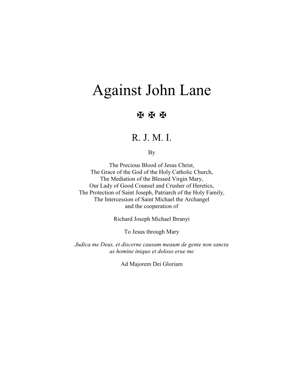 Against John Lane   