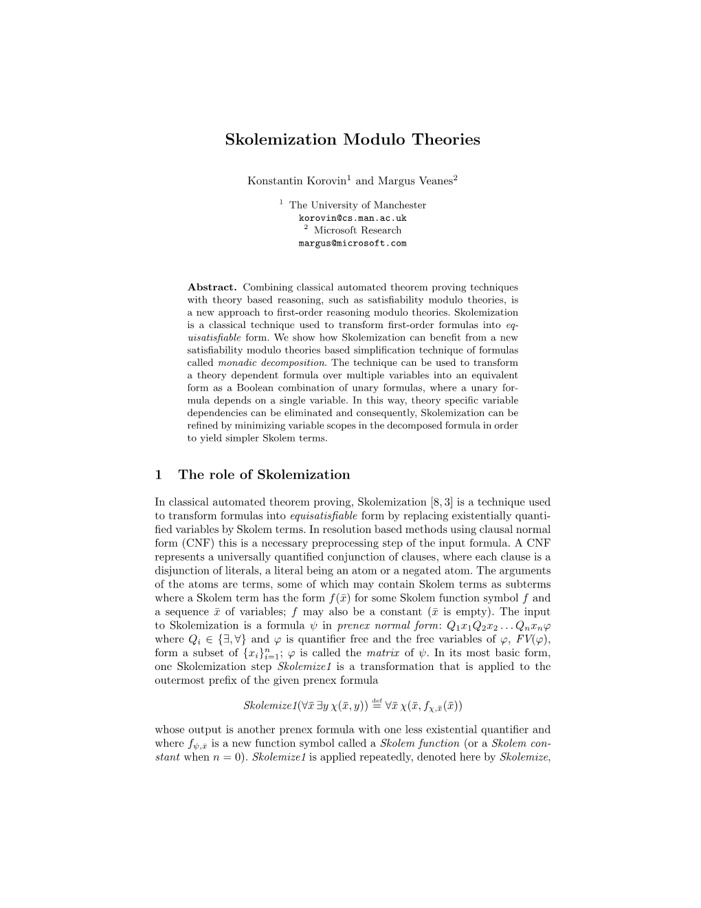 Skolemization Modulo Theories