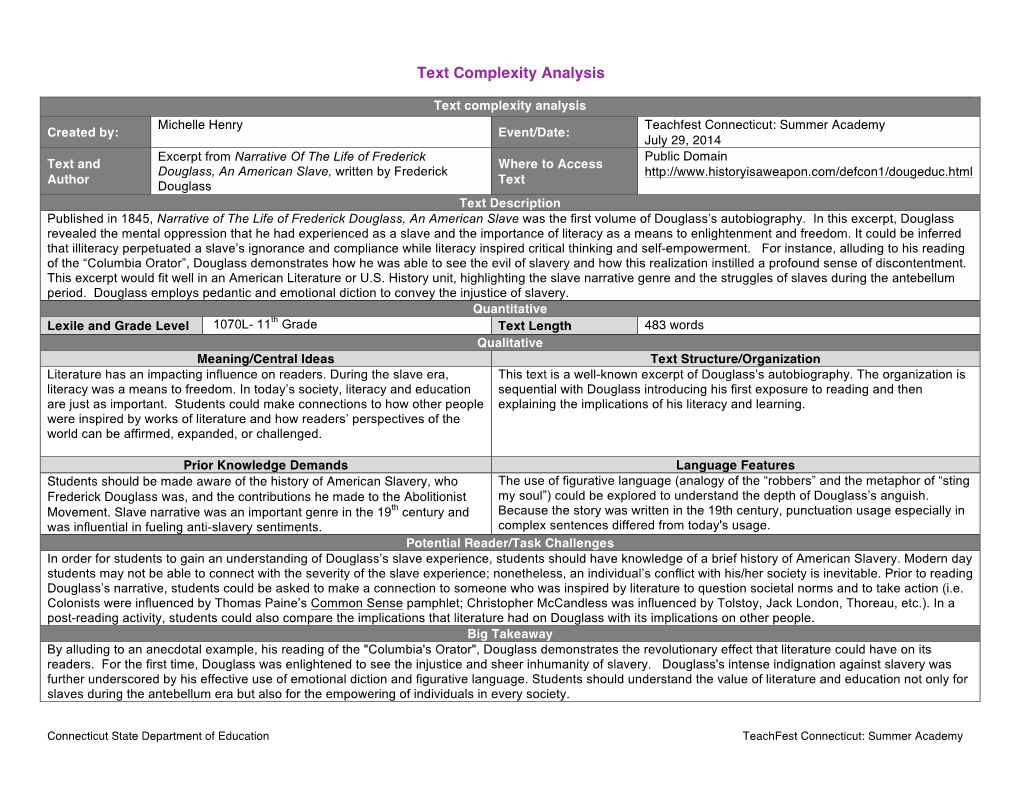 Text Complexity Analysis