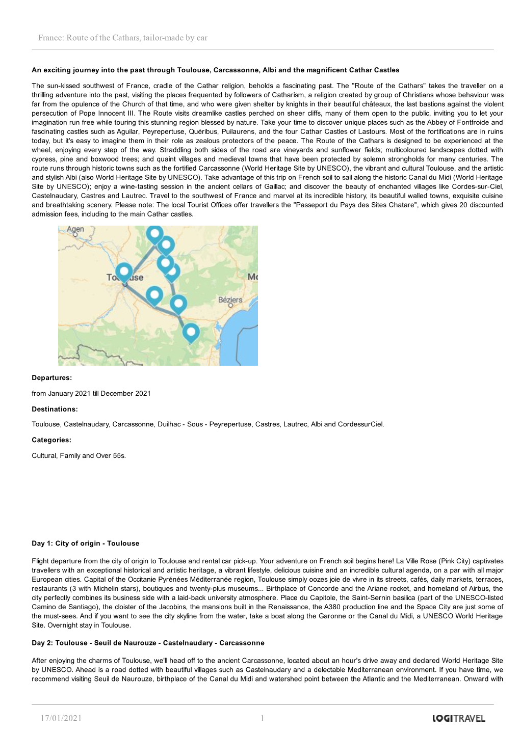 France: Route of the Cathars, Tailormade by Car 17/01/2021 1