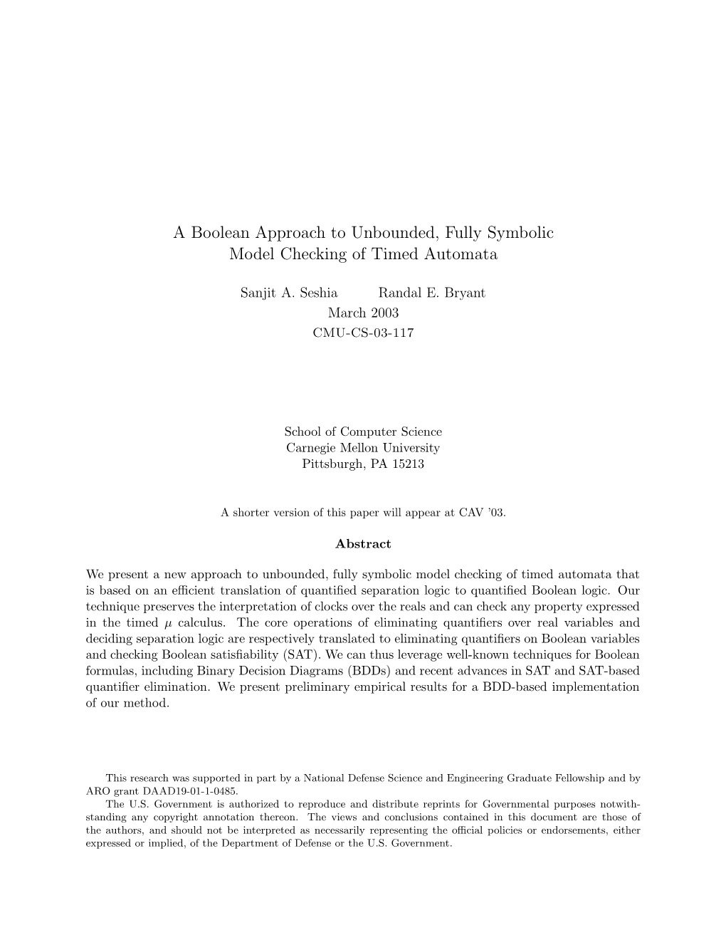 A Boolean Approach to Unbounded, Fully Symbolic Model Checking of Timed Automata