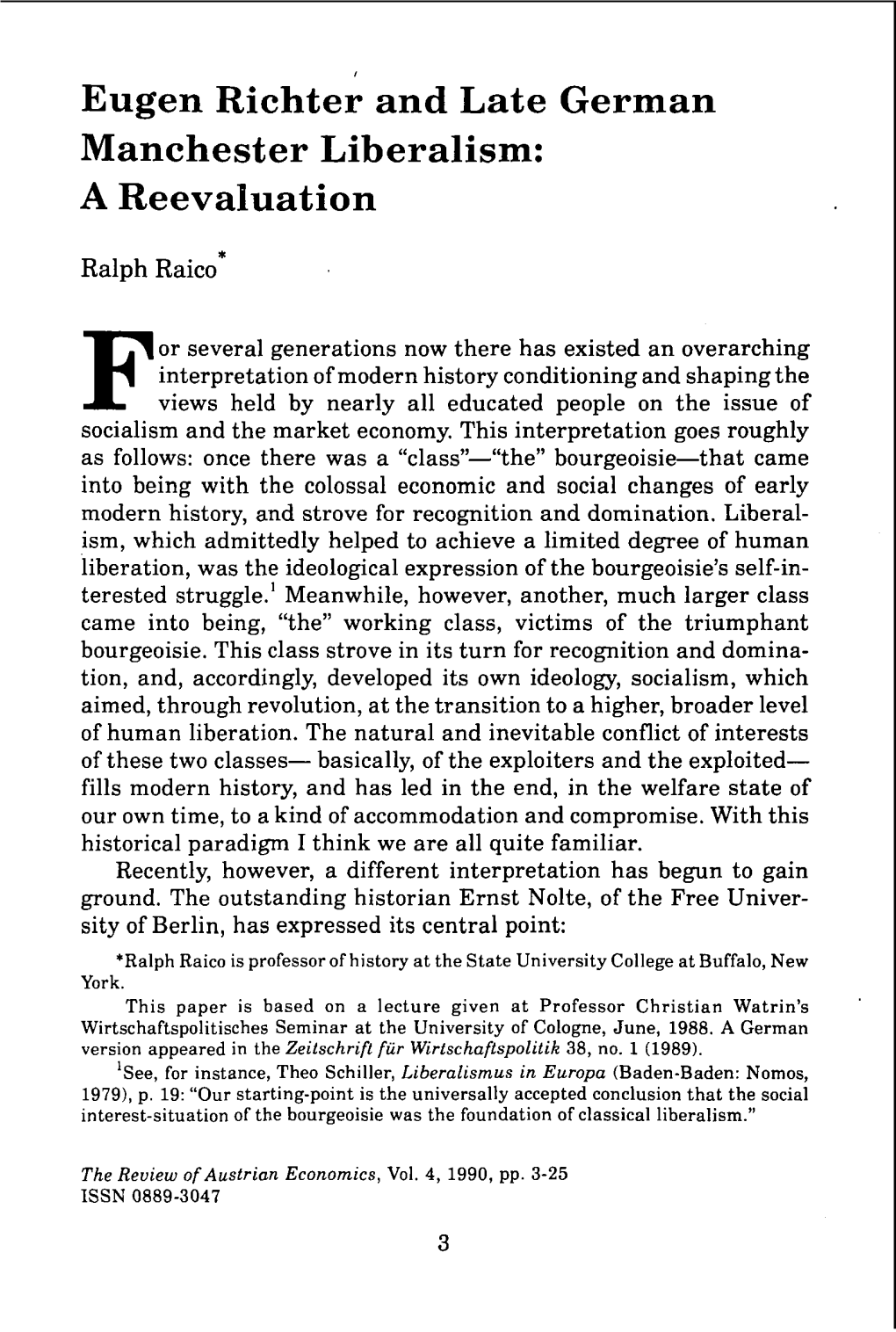 Eugen Richter and Late German Manchester Liberalism: a Reevaluation