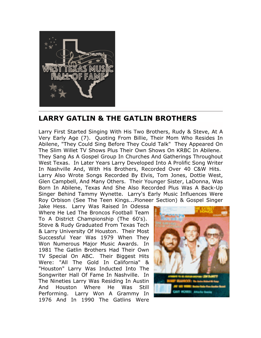 Larry Gatlin & the Gatlin Brothers