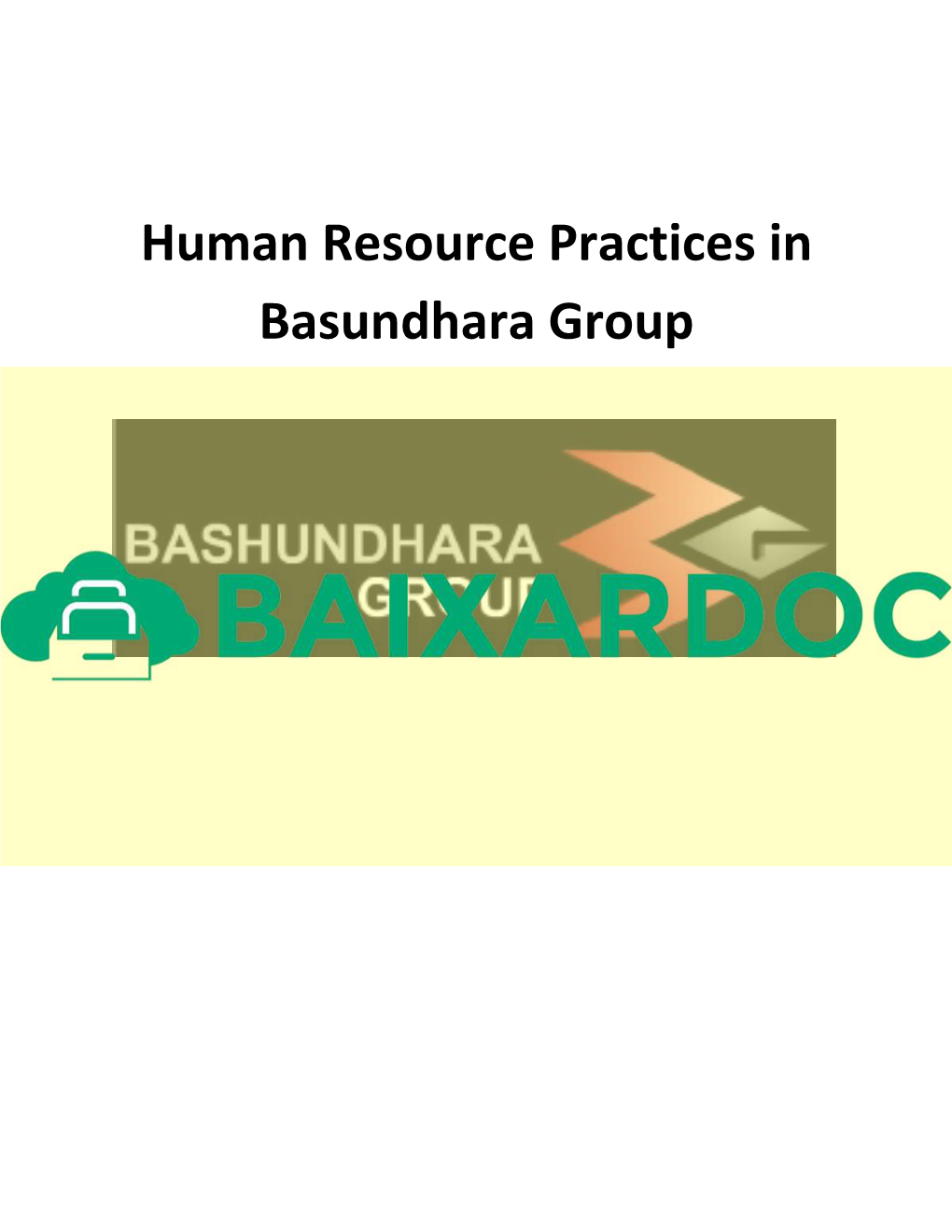 HRM Practice in Bashundhara Group