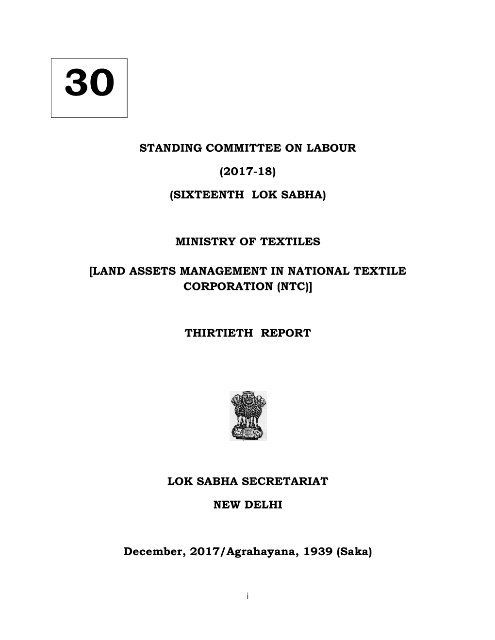 Standing Committee on Labour (2017-18) (Sixteenth