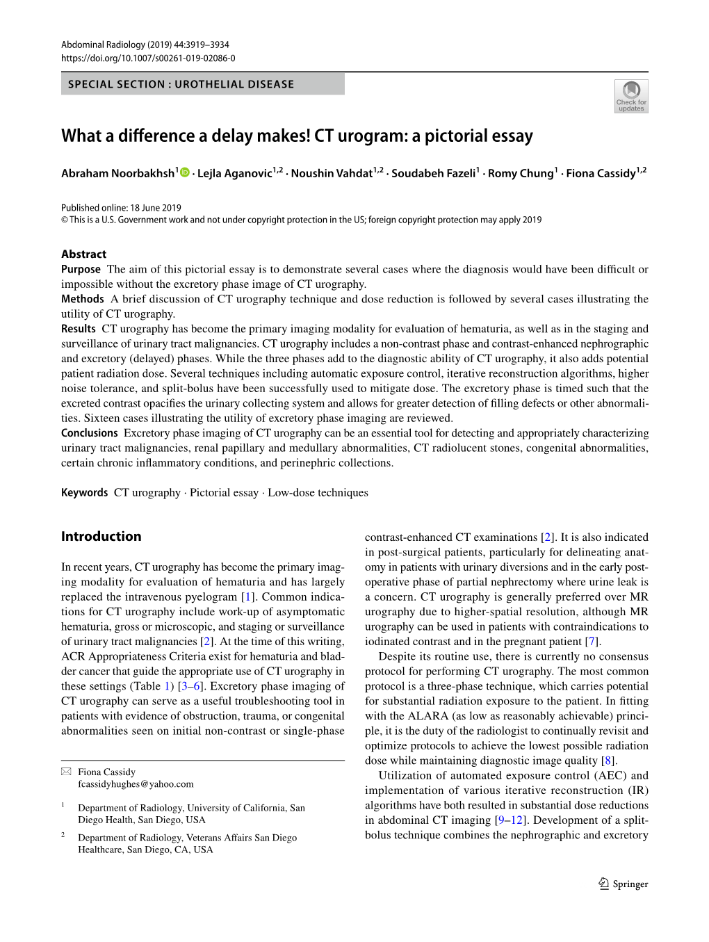 What a Difference a Delay Makes! CT Urogram: a Pictorial Essay