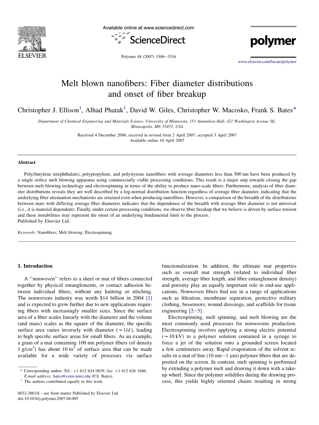 Melt Blown Nanofibers: Fiber Diameter Distributions and Onset of Fiber