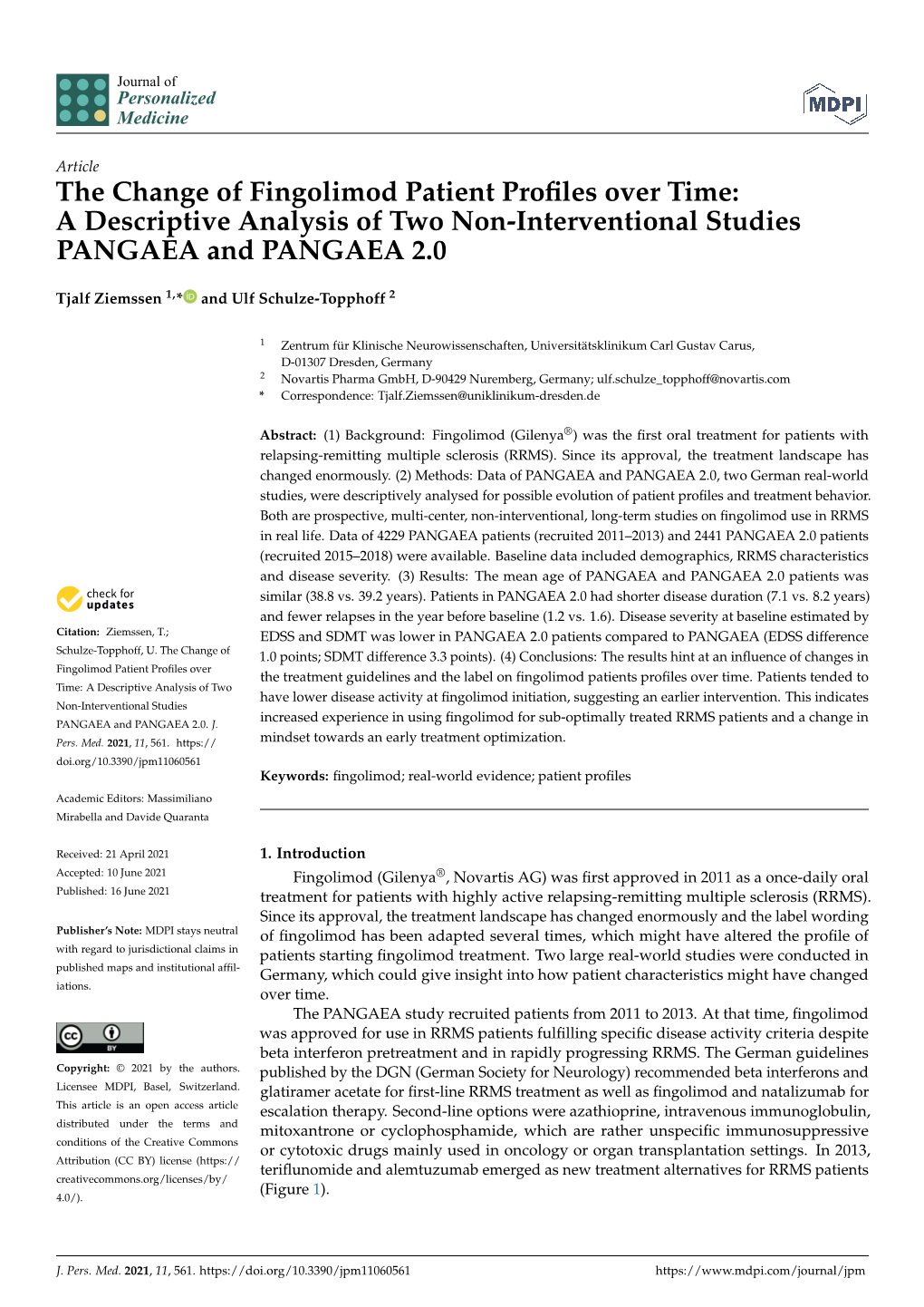 The Change of Fingolimod Patient Profiles Over Time