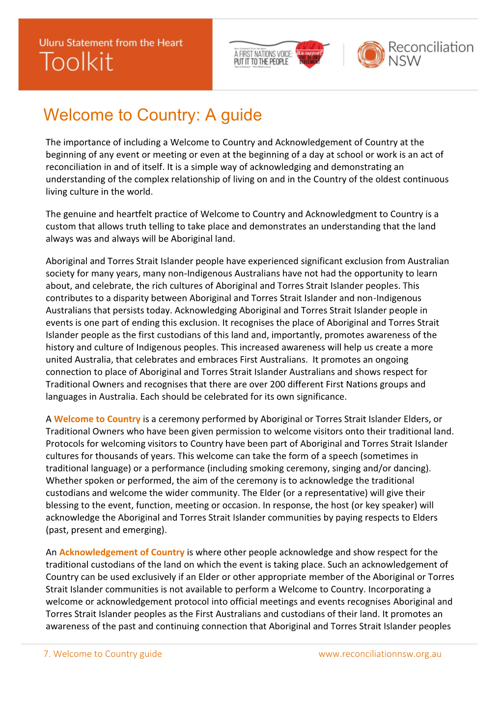 Welcome to Country: a Guide