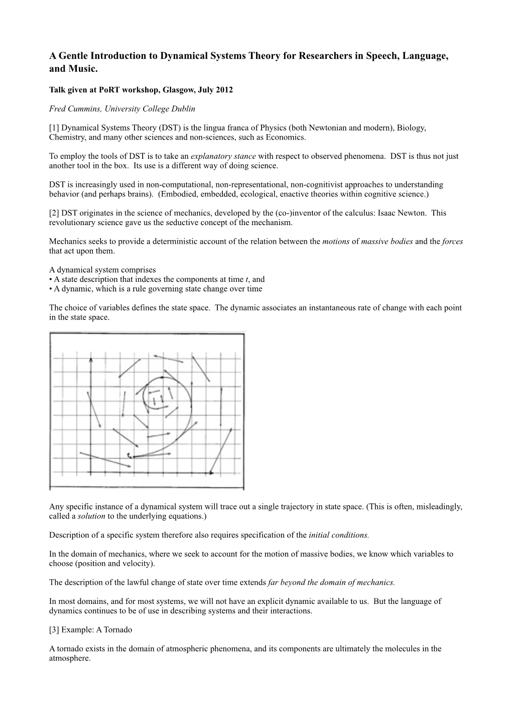 A Gentle Introduction to Dynamical Systems Theory for Researchers in Speech, Language, and Music