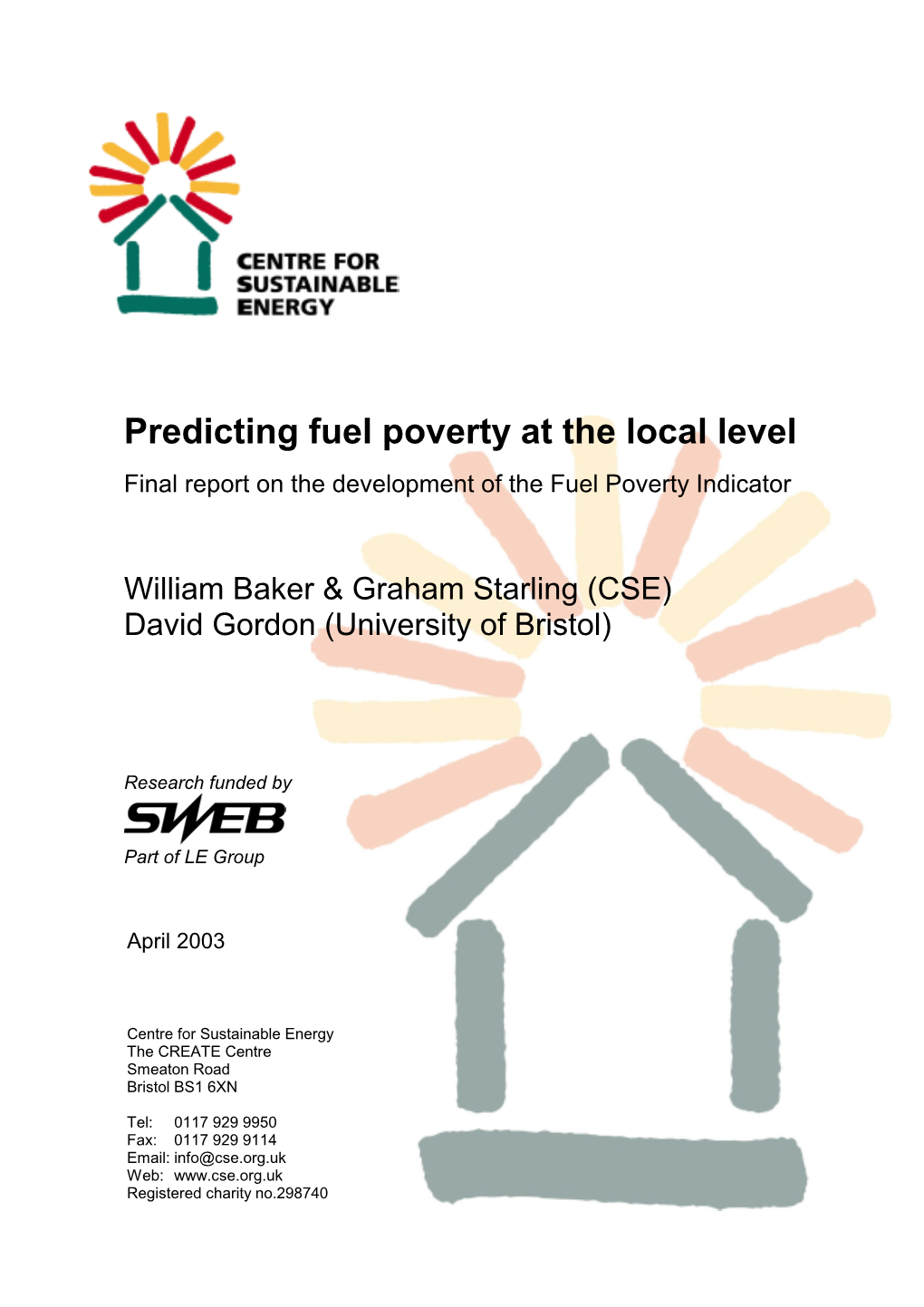 Predicting Fuel Poverty at the Local Level