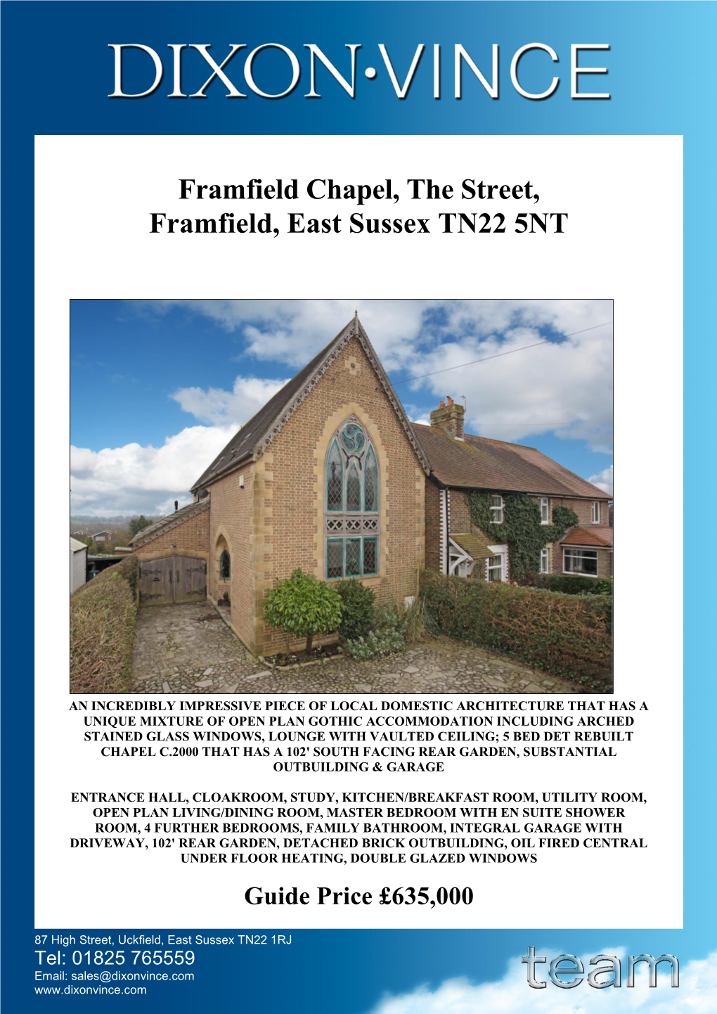 Framfield Chapel, the Street, Framfield, East Sussex TN22 5NT