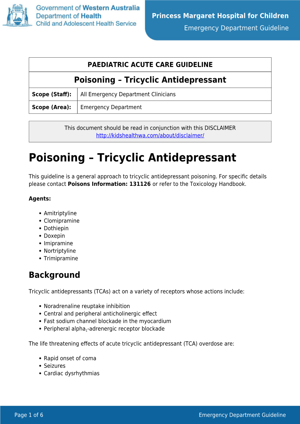 Tricyclic Antidepressant