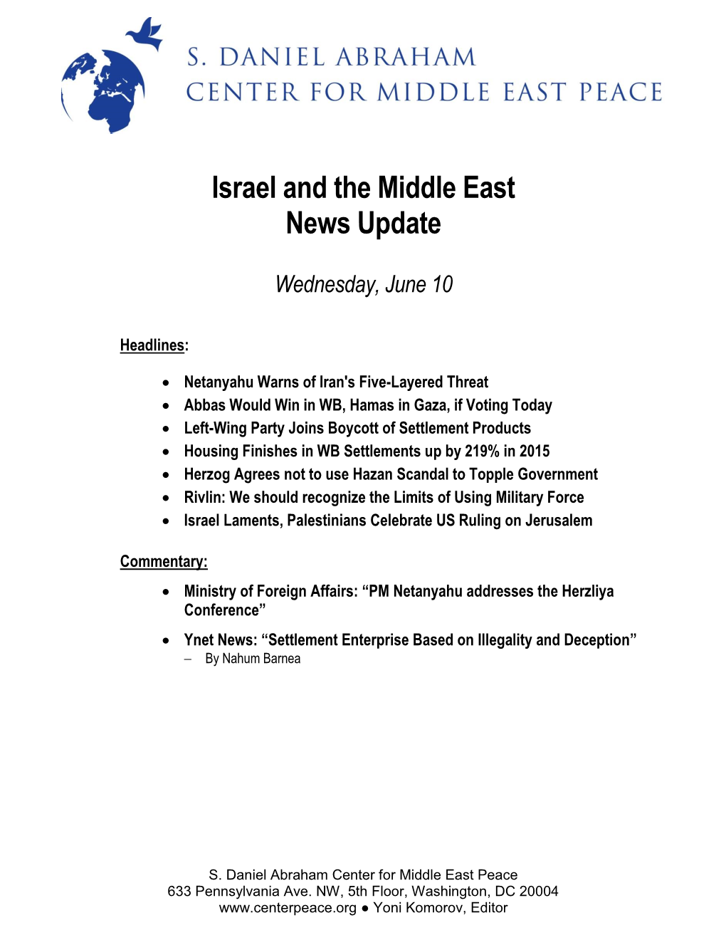 Israel Update