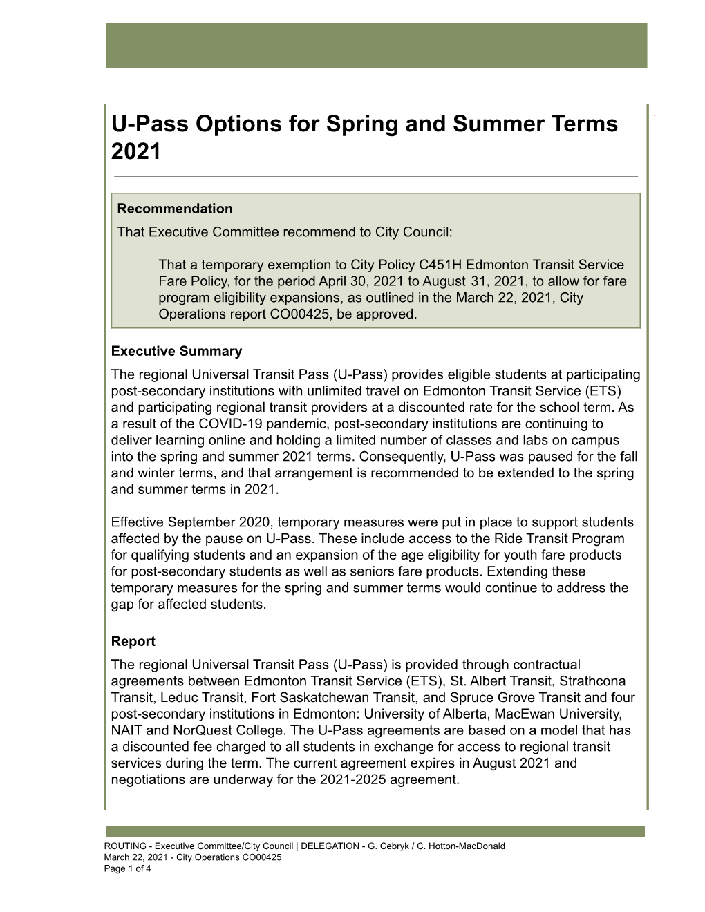 CO00425 U-Pass Options for Spring and Summer Terms 2021 Report.Pdf
