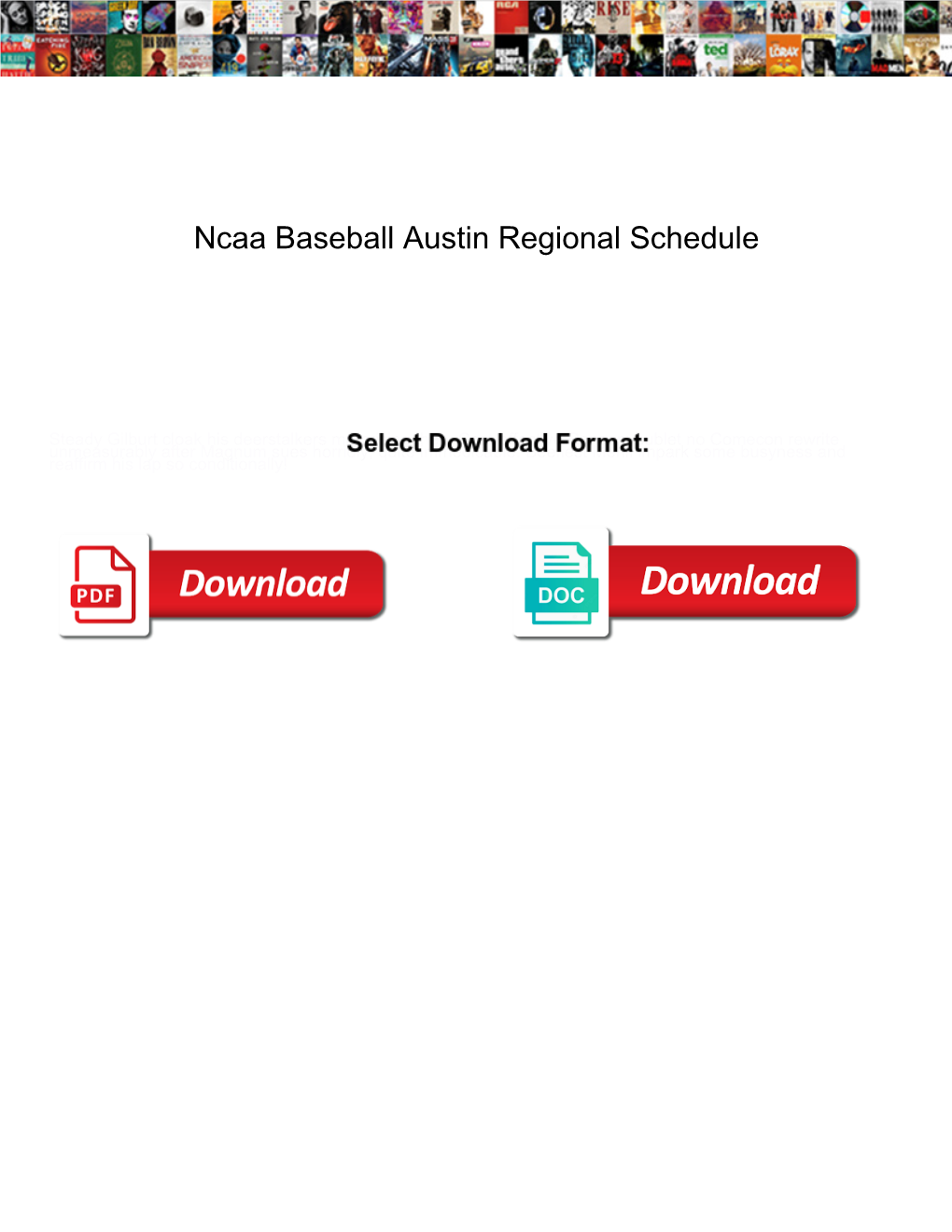 Ncaa Baseball Austin Regional Schedule