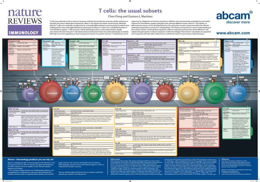 T Cells the Usual Subsets