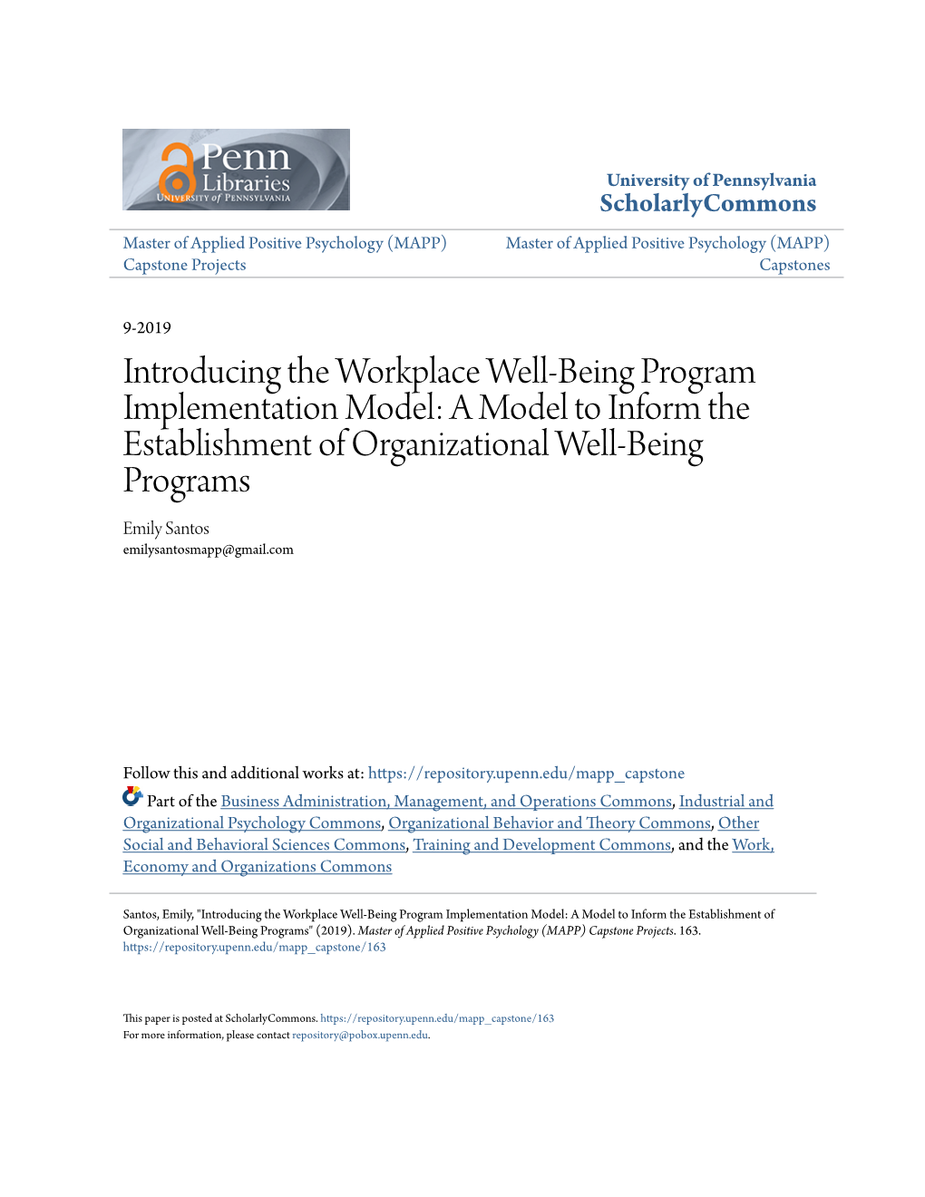 Introducing the Workplace Well-Being Program Implementation Model