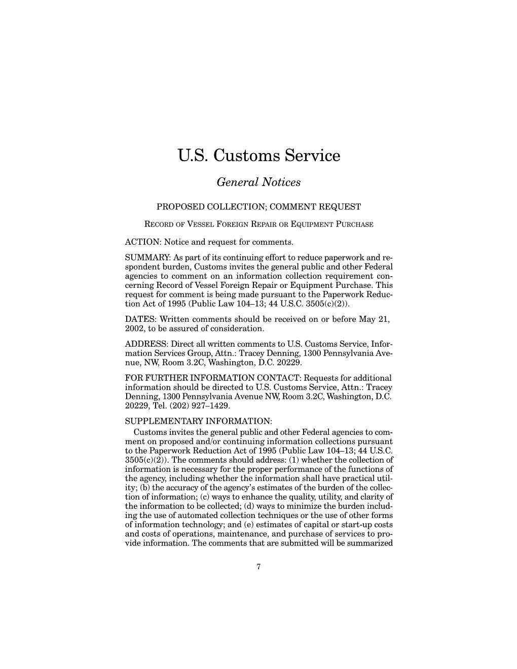 U.S. Customs Service