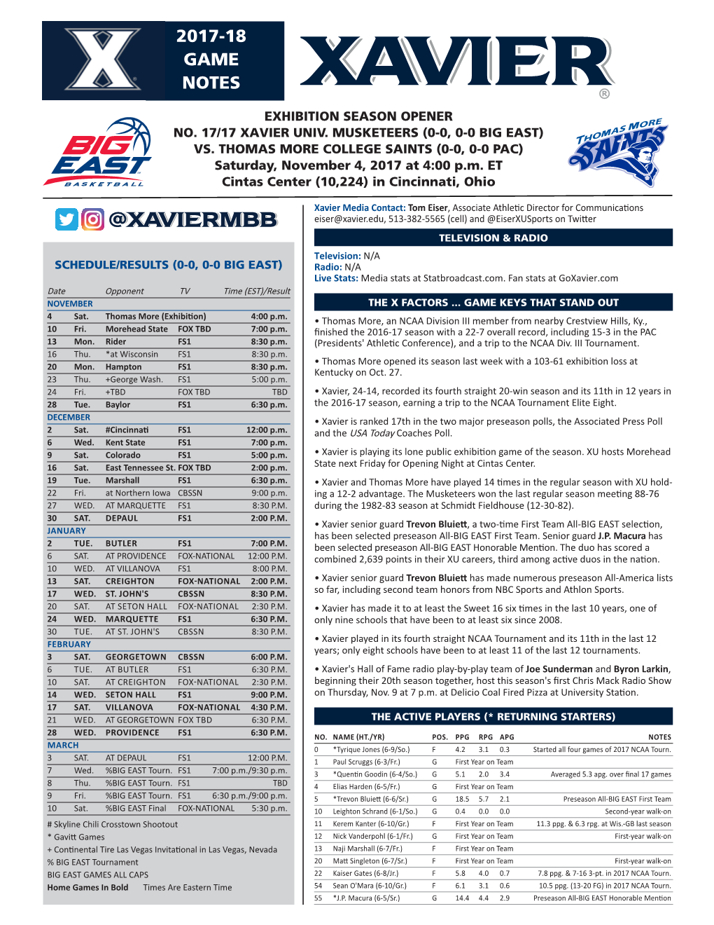 2017-18 Game Notes