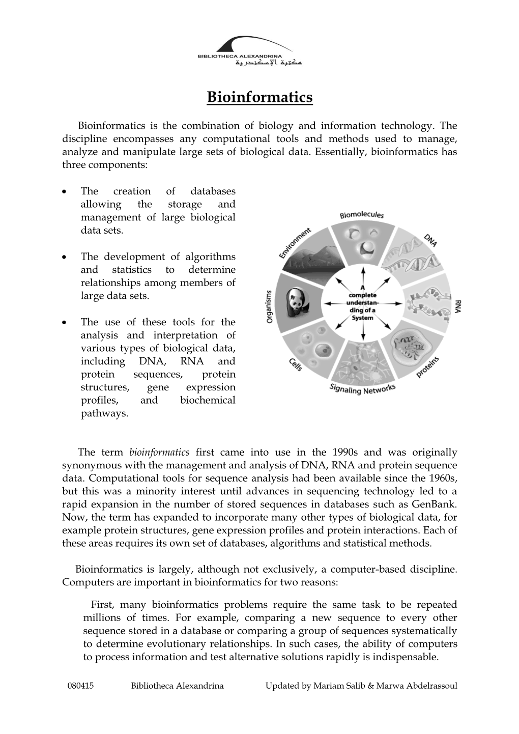 Bioinformatics